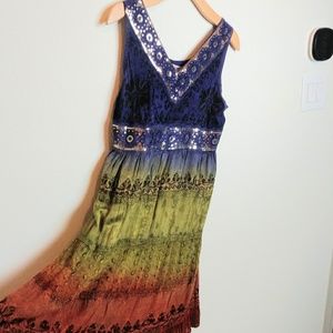 Shoreline Ombre Embroidered Dress SZ SM
